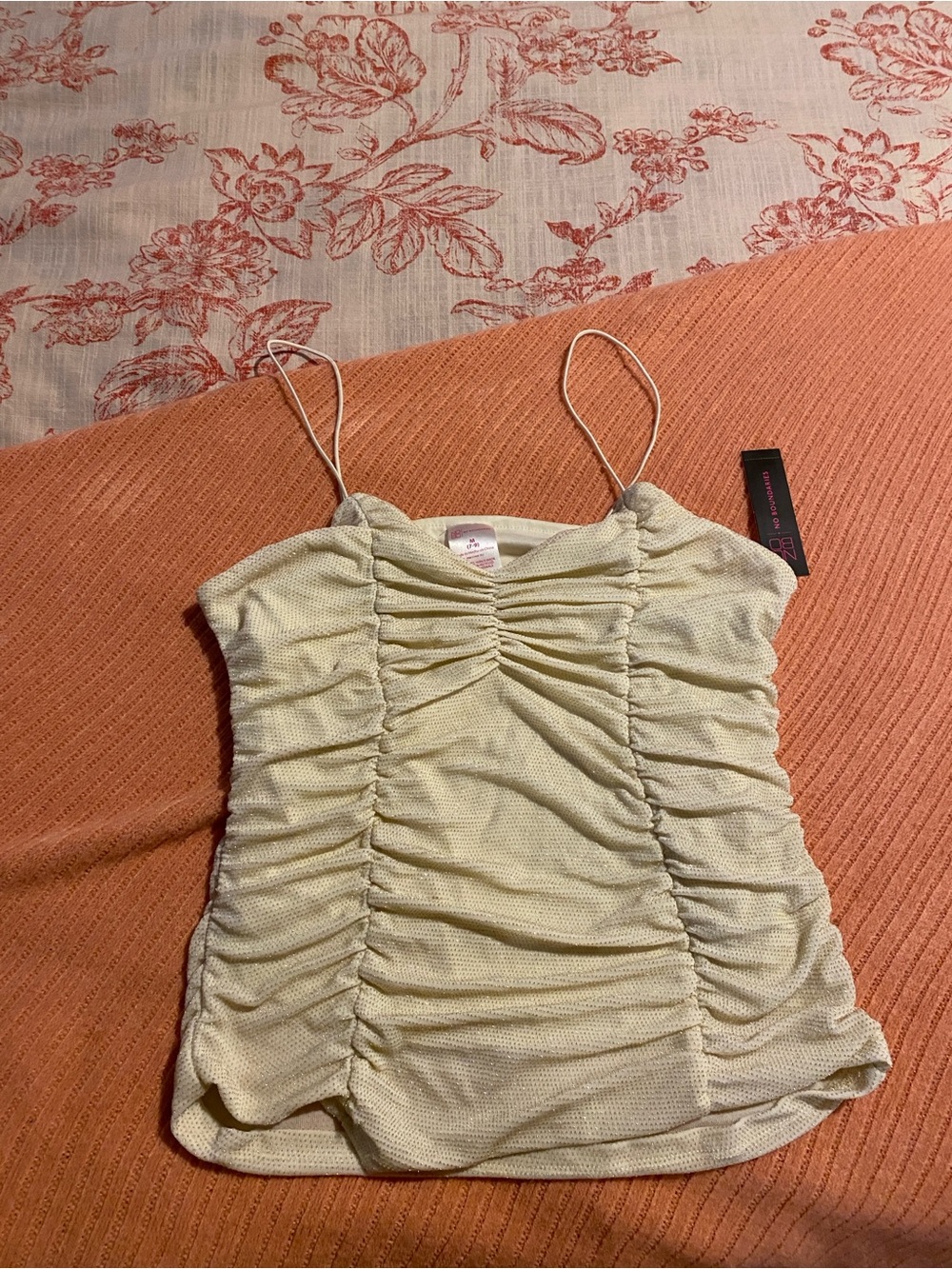 No Boundaries Ruched Spaghetti Strap Tank Top - Light Sage